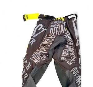 Thor Pulse Motocross Pants, Defeat Graphic Racing Gear, Black/Grey -